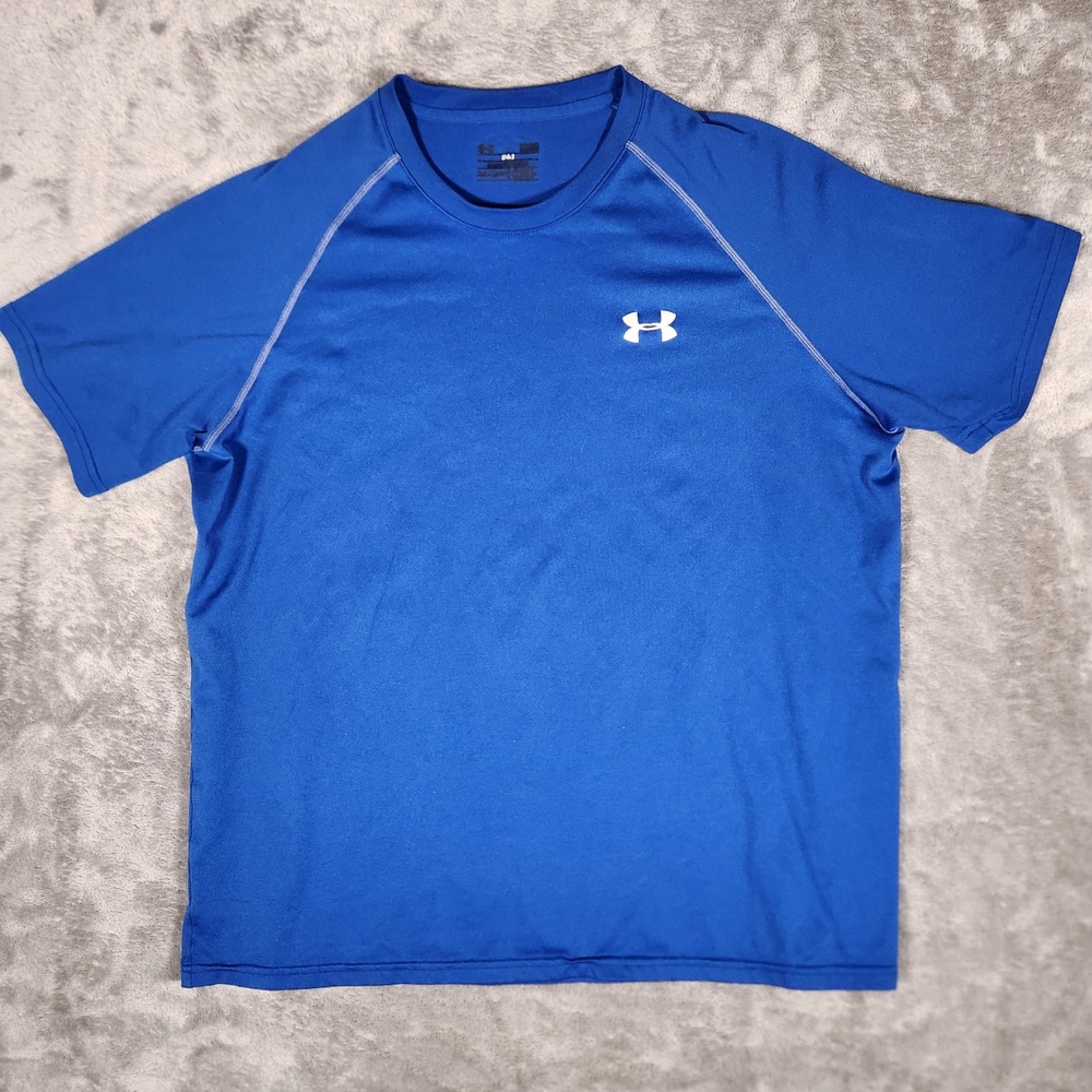 Under Armour Shirt Mens XL Loose Fit 1228539 Blue Short Sleeve EUC